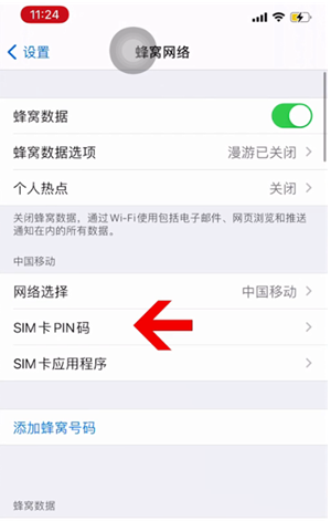 公坡镇苹果14维修网分享如何给iPhone14的SIM卡设置密码 